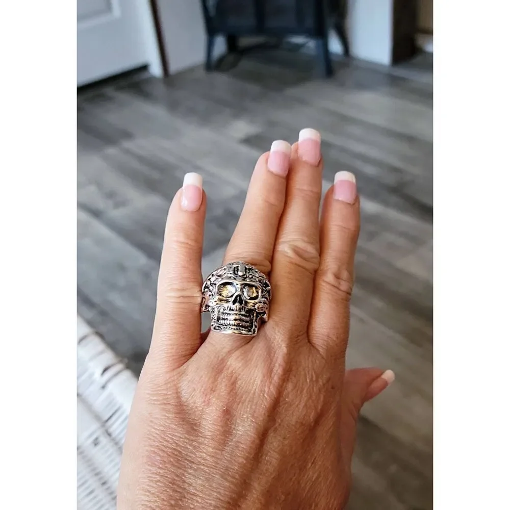 Sugar Skull Silverstone Skull & Crosses Ring